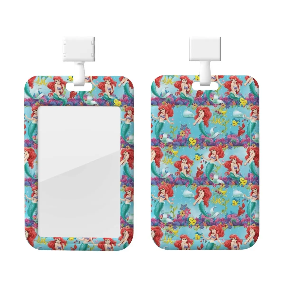 

Custom Funny Little Mermaid Cartoon ID Badge Holders For Office Card Holder Unisex Neck Lanyard Credit Card Holders Neck Strap