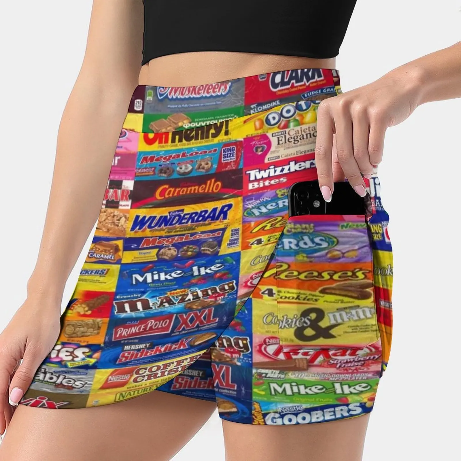 

Candy Wrappers Korean Fashion Skirt Summer Skirts For Women Light Proof Trouser Skirt Candy Wrappers Chocolate Gum Sugar