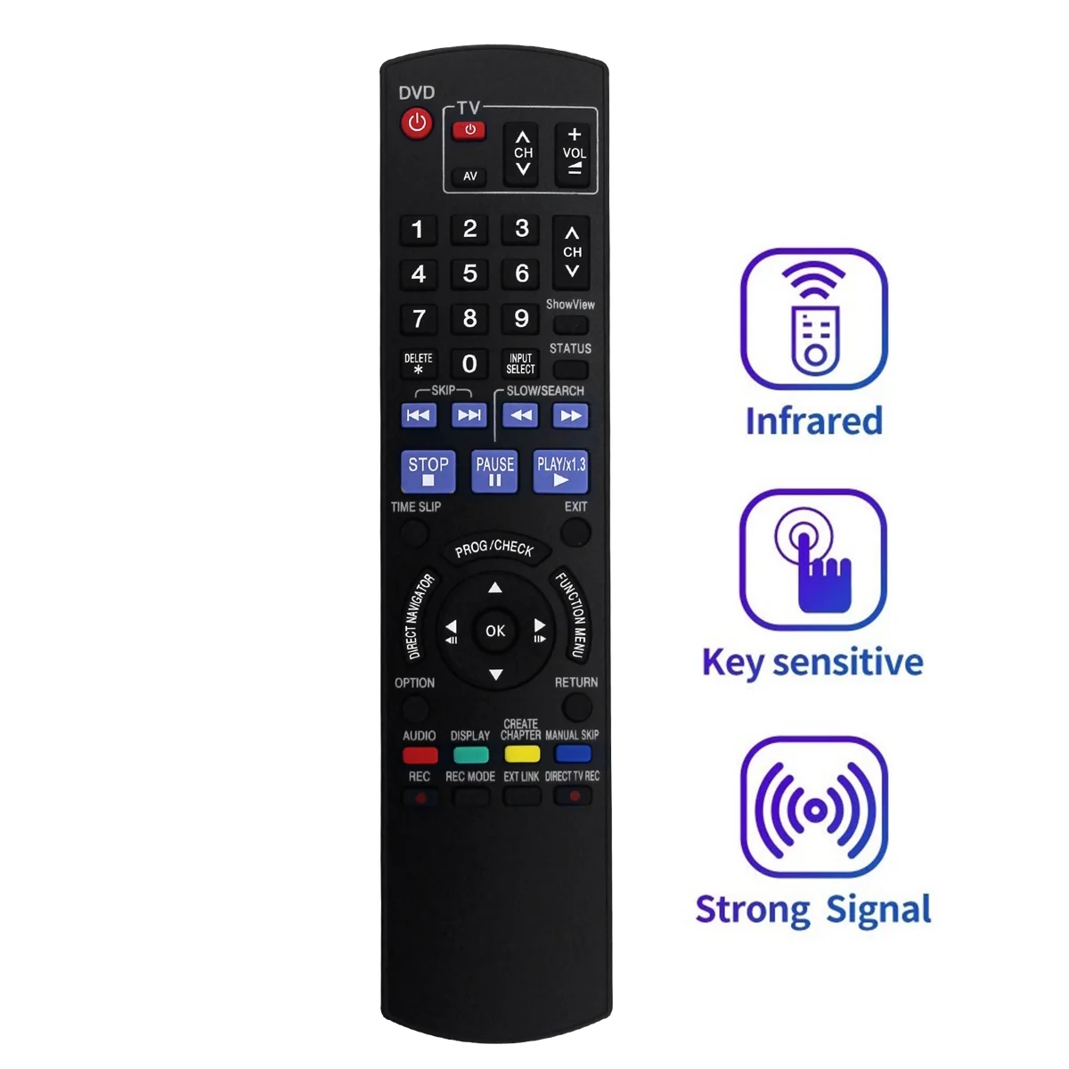 Replace N2QAYB000236 Remote Control for Panasonic DVD Recorder ShowView DMR-EX85 / DMR-EX87 / DMR-EX8