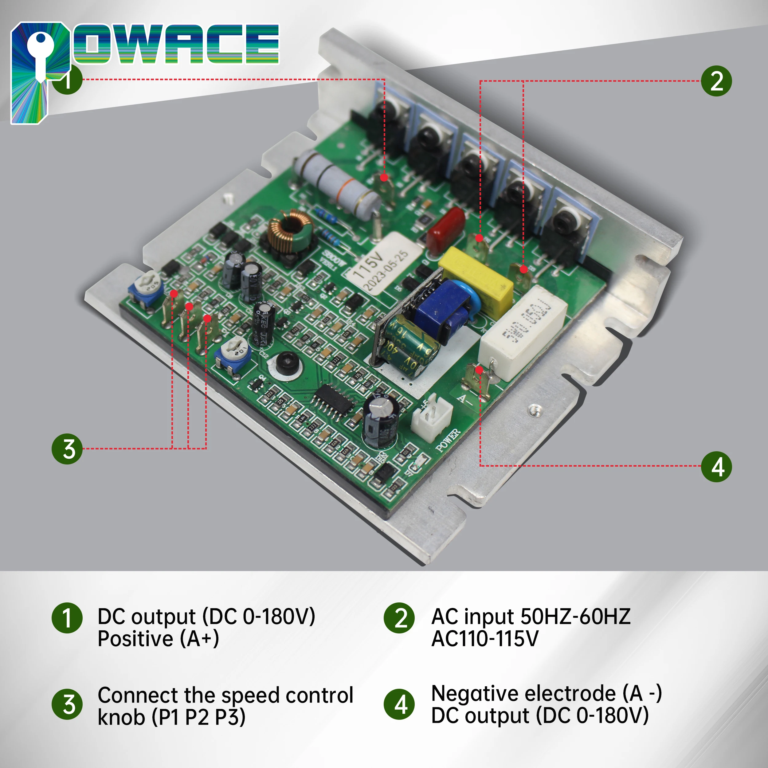 Imagem -05 - Mini Torno Placa de Controle Principal Montagem do Painel de Controle Controle de Velocidade do Motor dc com Tabela de Exibição de Velocidade