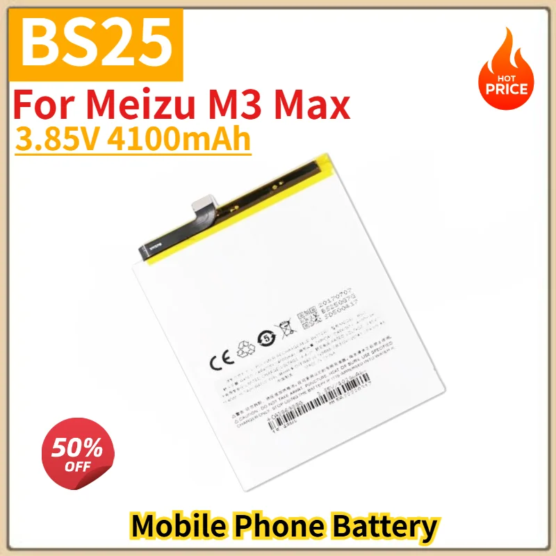 BS25 Battery 3.85V 4100mAh for Meizu M3 Max Mobile Phone High Quality Replacement Battery