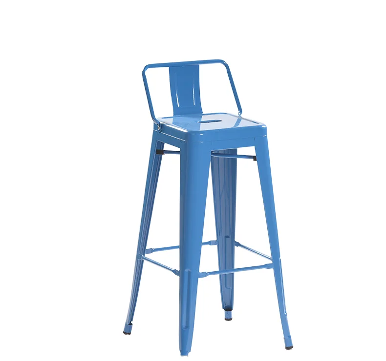 & High Quality  Iron Metal Bar Stool Modern Strong Stackable Indoor Outdoor Use Kitchen Dining Living Room Cafe