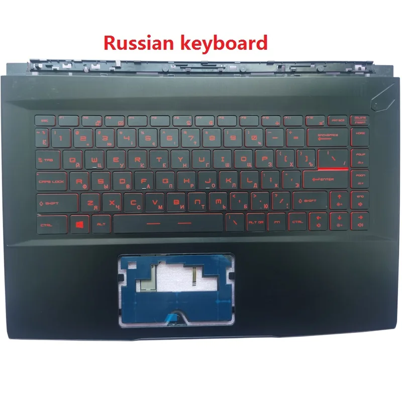 Imagem -03 - para Msi Gf63 8rc 8rd Ms16r1 r2 r3 r4 r5 r6 Russo ru Eua Espanhol Teclado do Portátil com o Resto de Mãos Capa Superior Backlit Novo