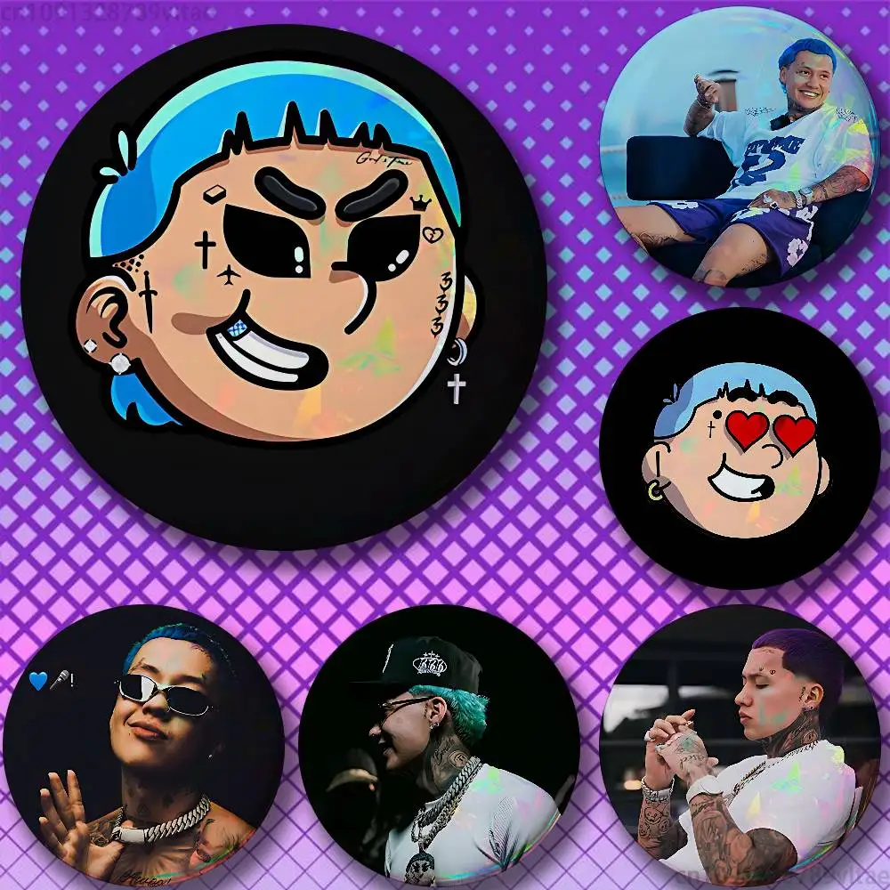 

Blessd Cantante Rapper 58mm Badge Brooches on Backpack Clothes Handmade Round Enamel Pins for Jewelry