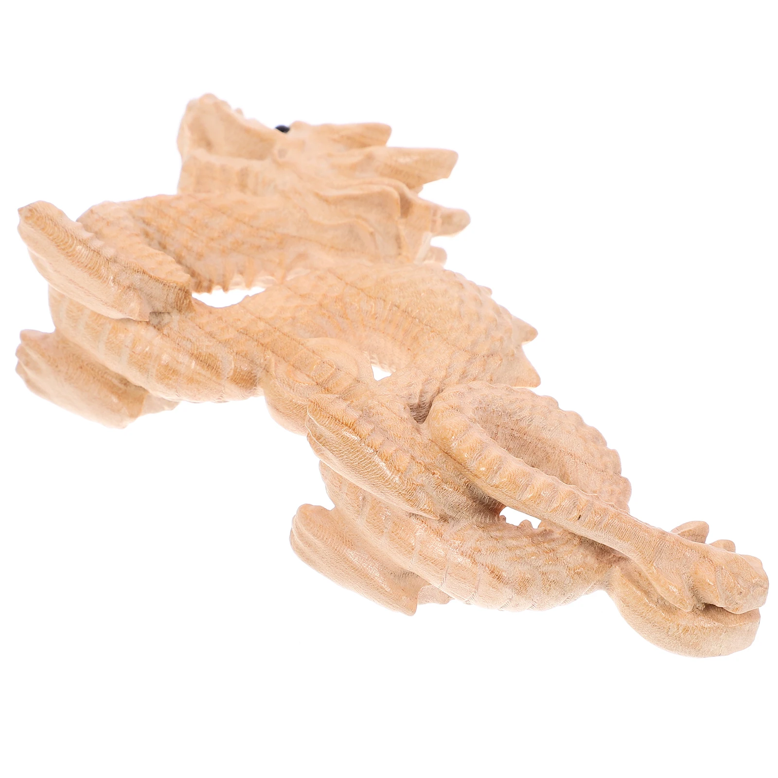 

Wood Dragon 12cm Carved Decor Chinese Zodiac Wealth Luck nament Home Sculpture Decor Office Yard Decorations