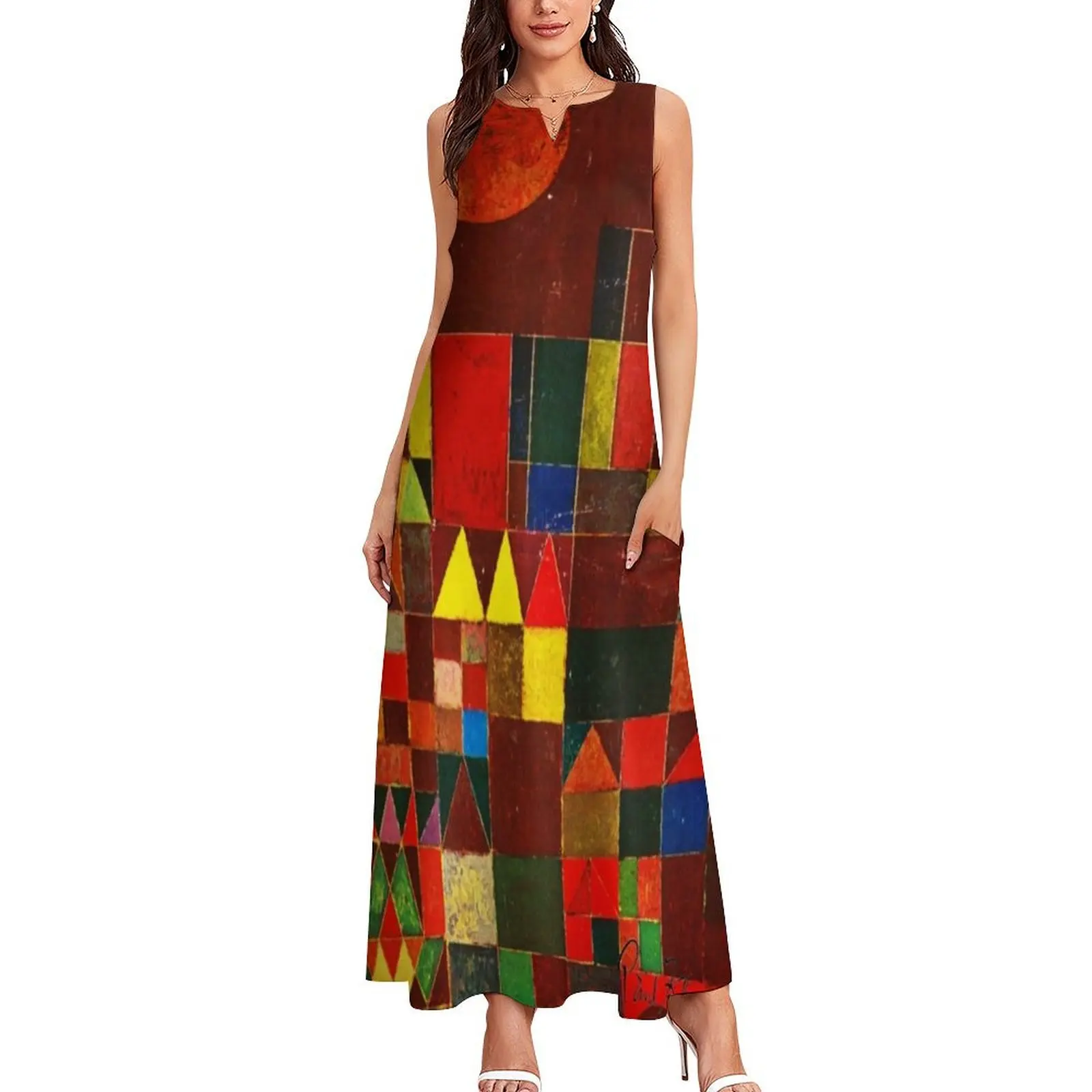 Paul Klee - Castle and Sun Klee Color Block w/Signature Long Dress Women's evening dress Dress