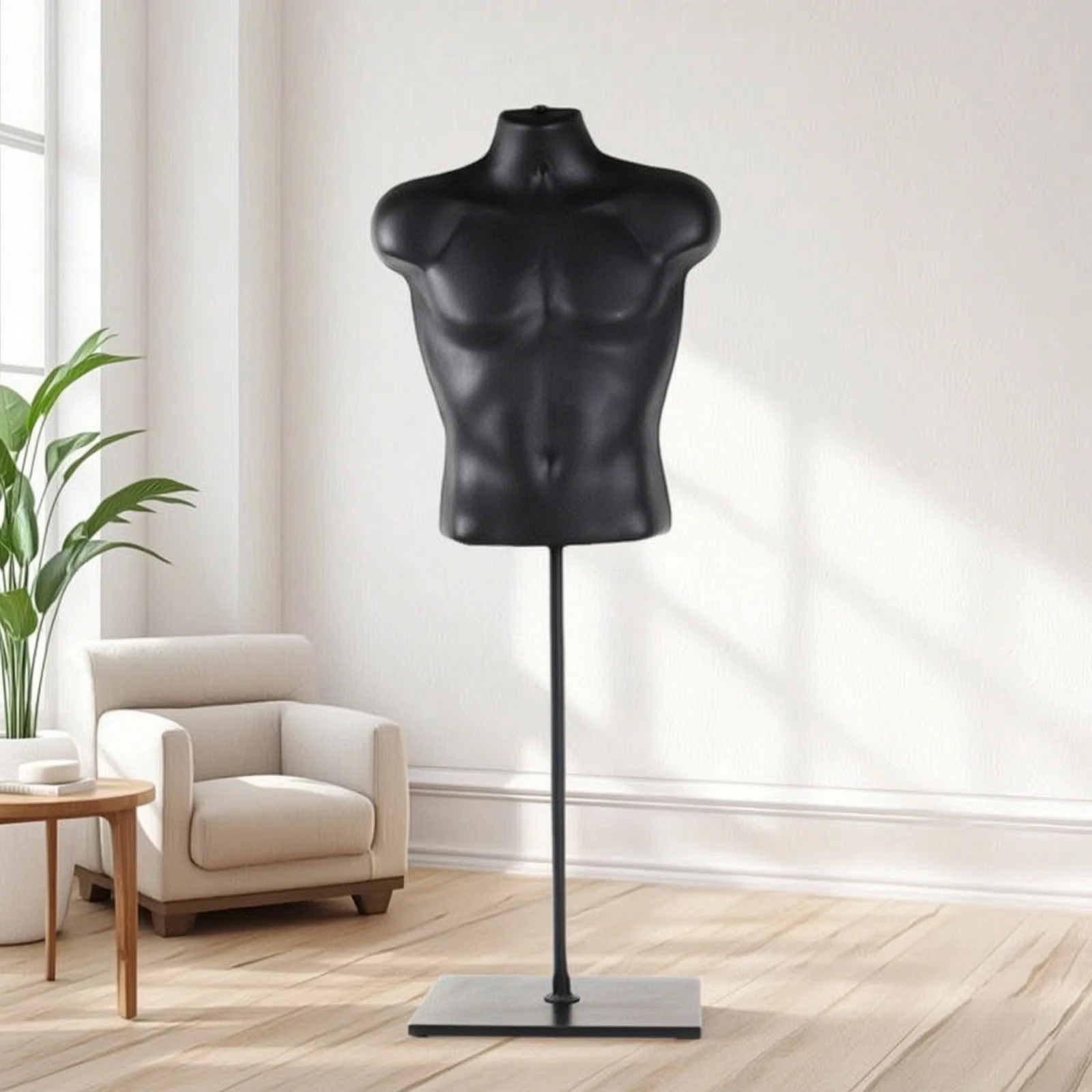 Male Torso Mannequin Muscular Male Mannequin Torso Clothing Display Form Floor-Standing User-Friendly for Retailers, Boutiques