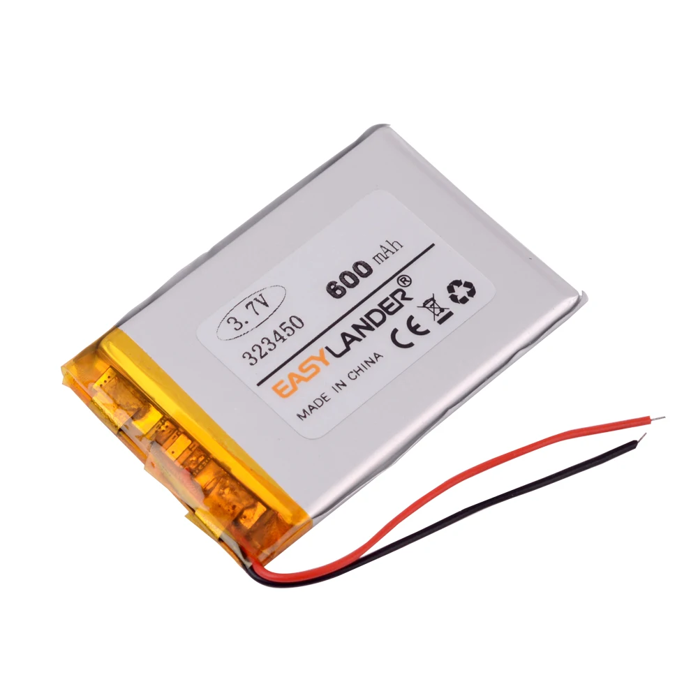 3 sztuk/partia 323450 600mah 3.7v litowo-jonowy polimerowy akumulator do PRS-505 eBook sport bransoletka słuchawki MP3 DVR GPS