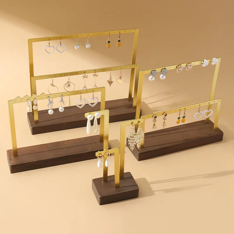 

1 шт., модная металлическая подставка для ювелирных изделий, настольные серьги-гвоздики, висячие серьги, ожерелье, браслет, стеллаж для хранения, стойка, витрина, реквизит