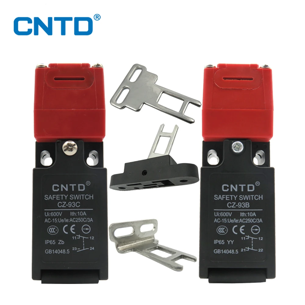 CNTD CZ-93 Series Vertical Interlock Safety Limit Switch CZ-93B(2NC) CZ-93C(1NC/1NO) Waterproof Switch With Key