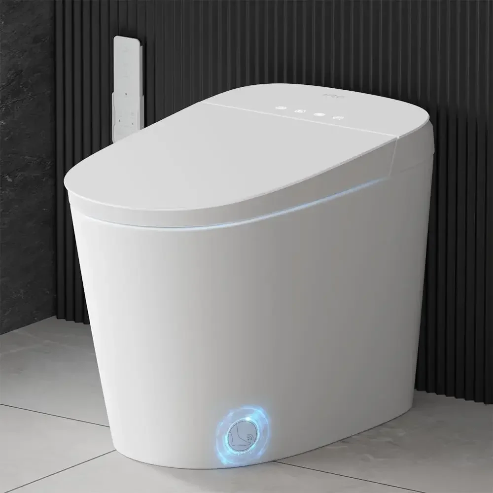 

Smart Toilet Bidet, Tank Built In and Auto Open Close Lid, Comfort Height,Dual Auto Flush, Foot Sensor Operation, Toilet Smart