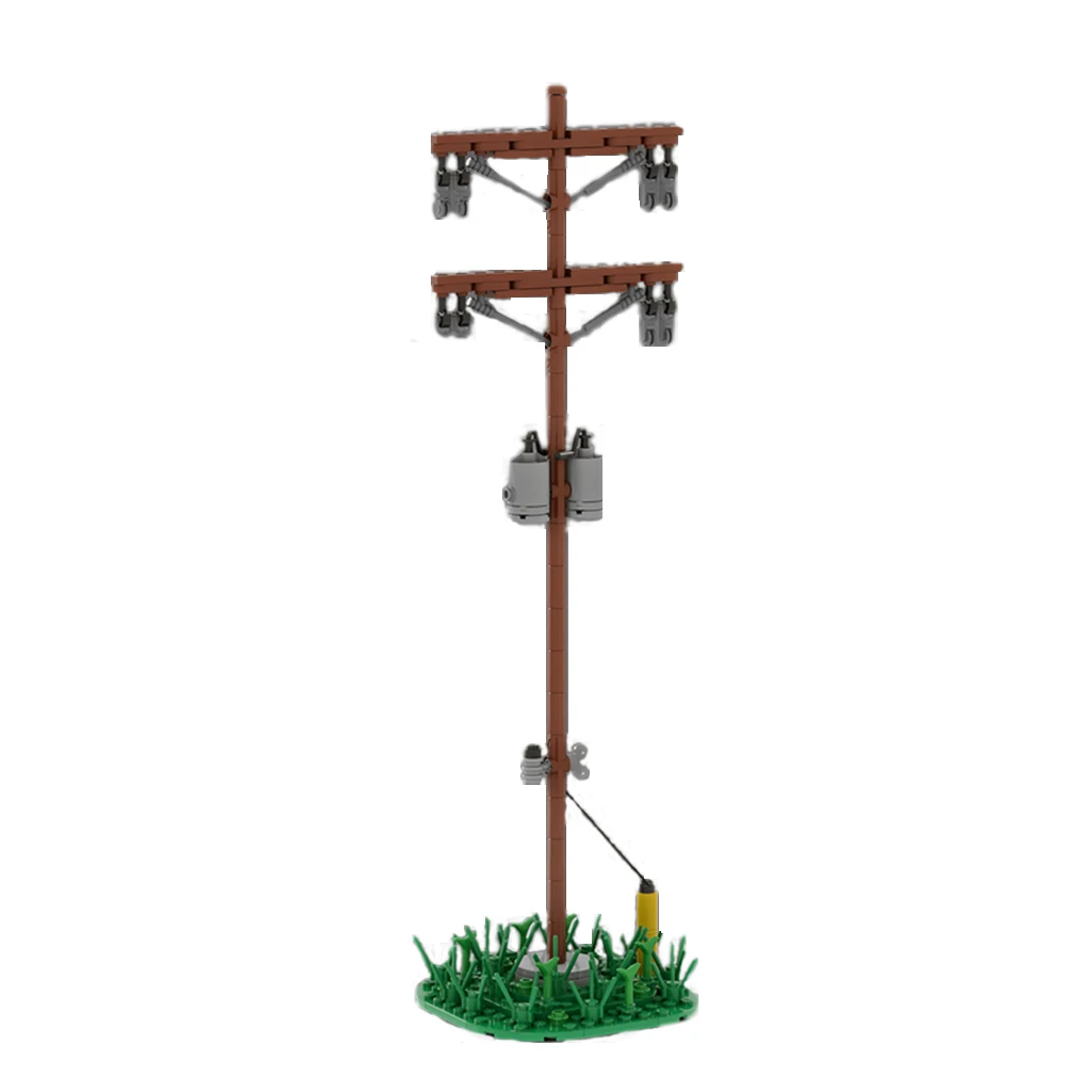 MOC-50464 Twee Utility Palen Model Met Pdf Tekeningen Bouwstenen Kids Educatief Diy Speelgoed Verjaardag Kerstcadeaus