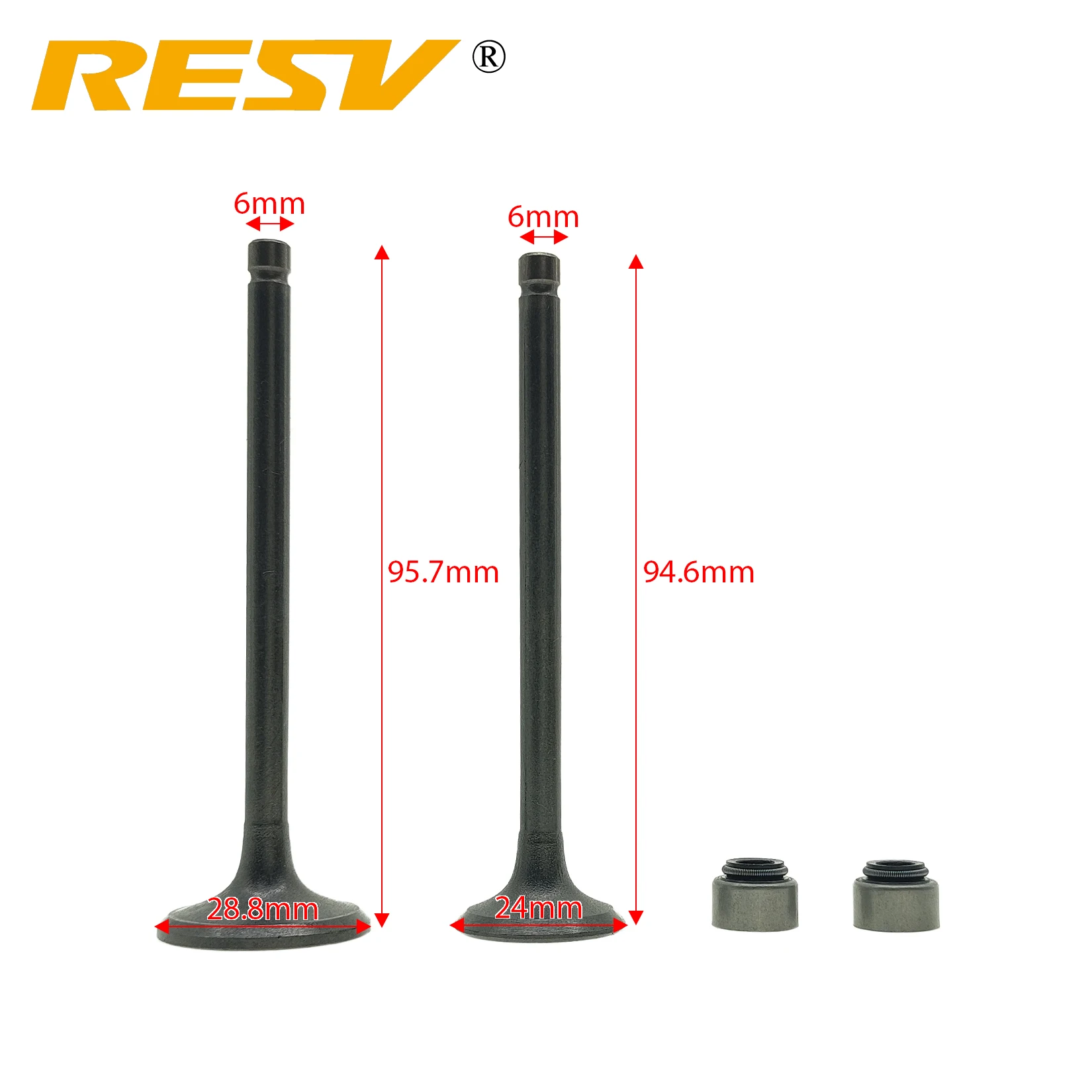 RESV for Yamaha TW125 1999-2004 SR125 SR150 SRZ150 SR SRZ 125cc 150cc Valve Intake Exhaust Stem Valve Oil Seal