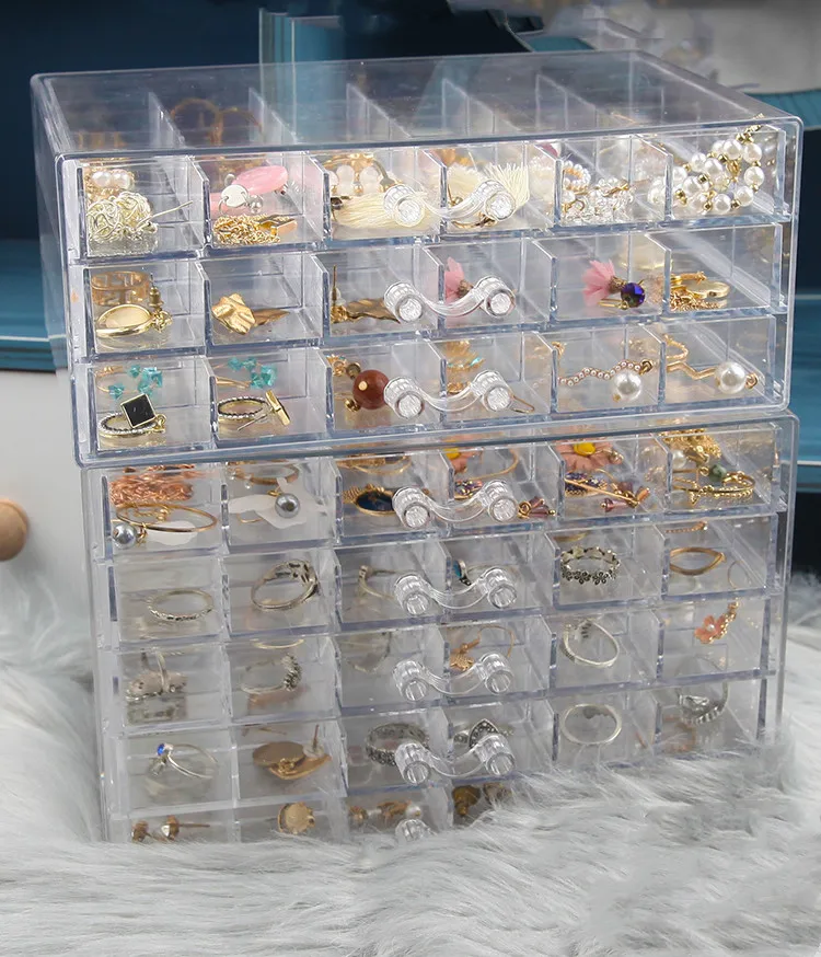 Jewelry Storage Box Multi-layer Nail Art Gems Rhinestone Storage Container Case Classification Drawer Jewelry Display Rack