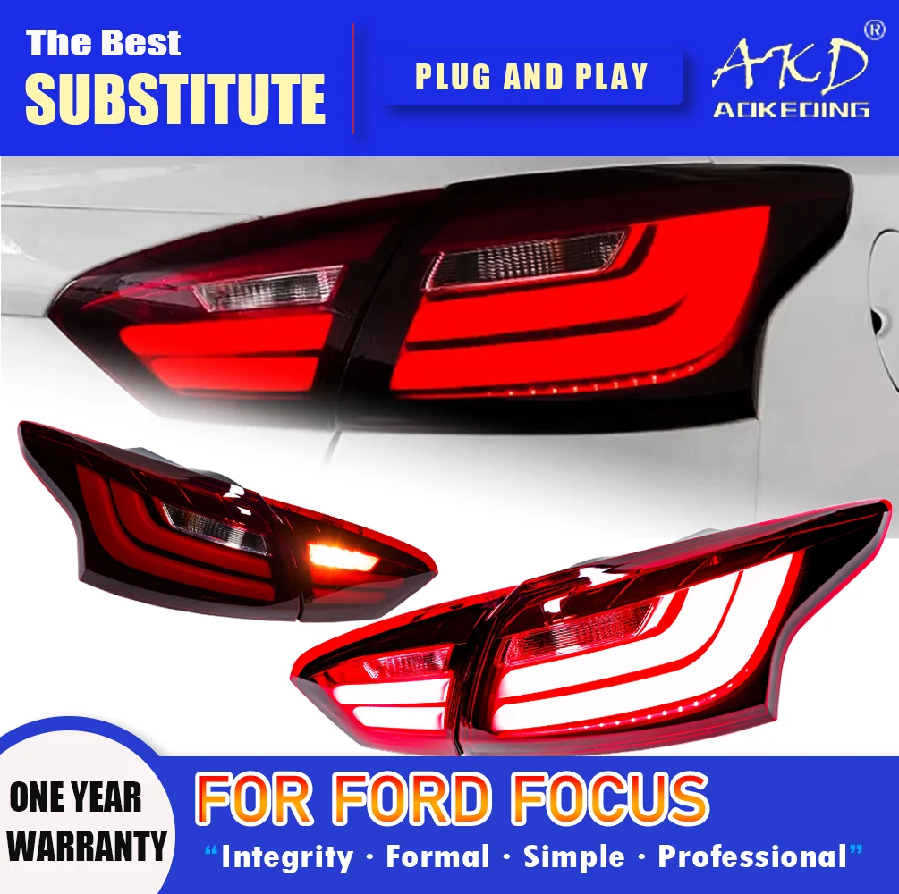 AKD Tail Lamp for  Ford Focus LED Tail Light 2012-2014 Focus Rear Fog Brake Turn Signal Automotive Accessori