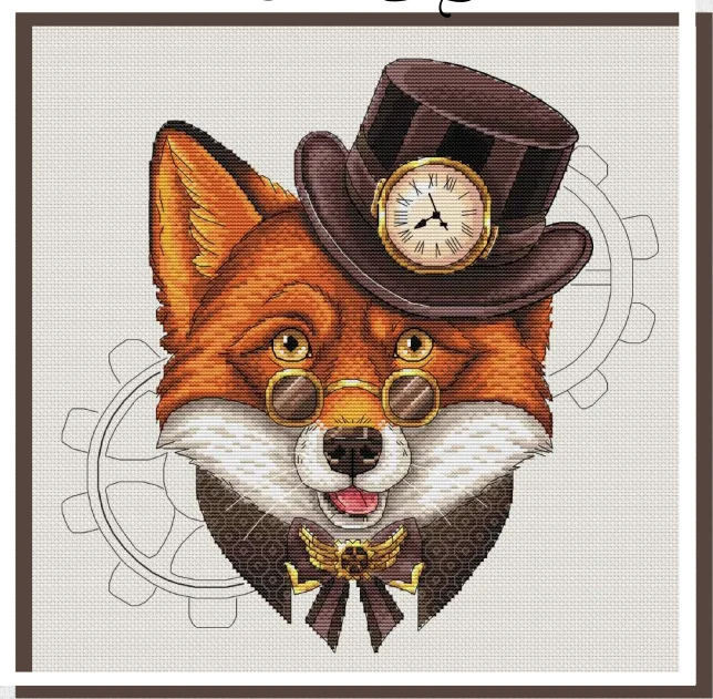 Cross stitch Kit 14CT Canvas Cross Stitch Embroidery Set Craft -Hunting apple-20-mr. Fox 40-40 Cross Stitch Set