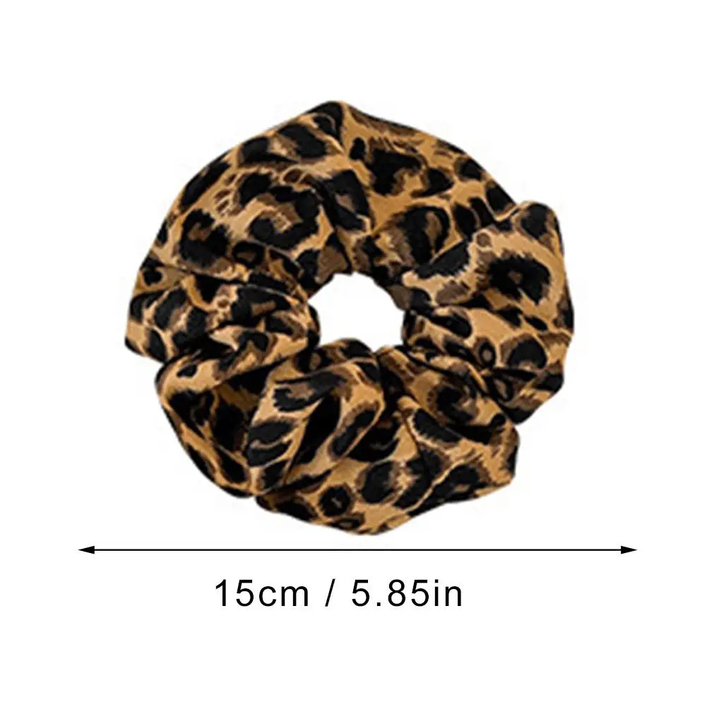 Retro Spice Girl Leopard Print Large Intestine Women Fashion Hair Band Ponytail Hair Rope High Elasticity Rubber Band Headwear