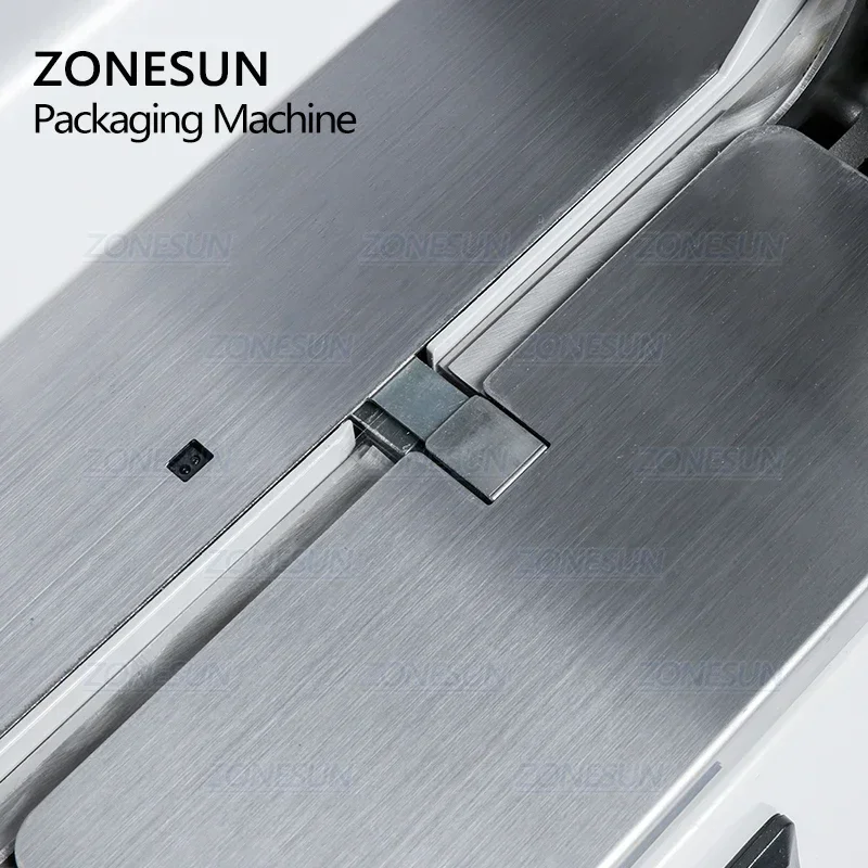 ZONESUN-máquina flejadora automática Opp, empacadora de verduras de supermercado termofusible para salchichas, máquina flejadora de cinta para alimentos