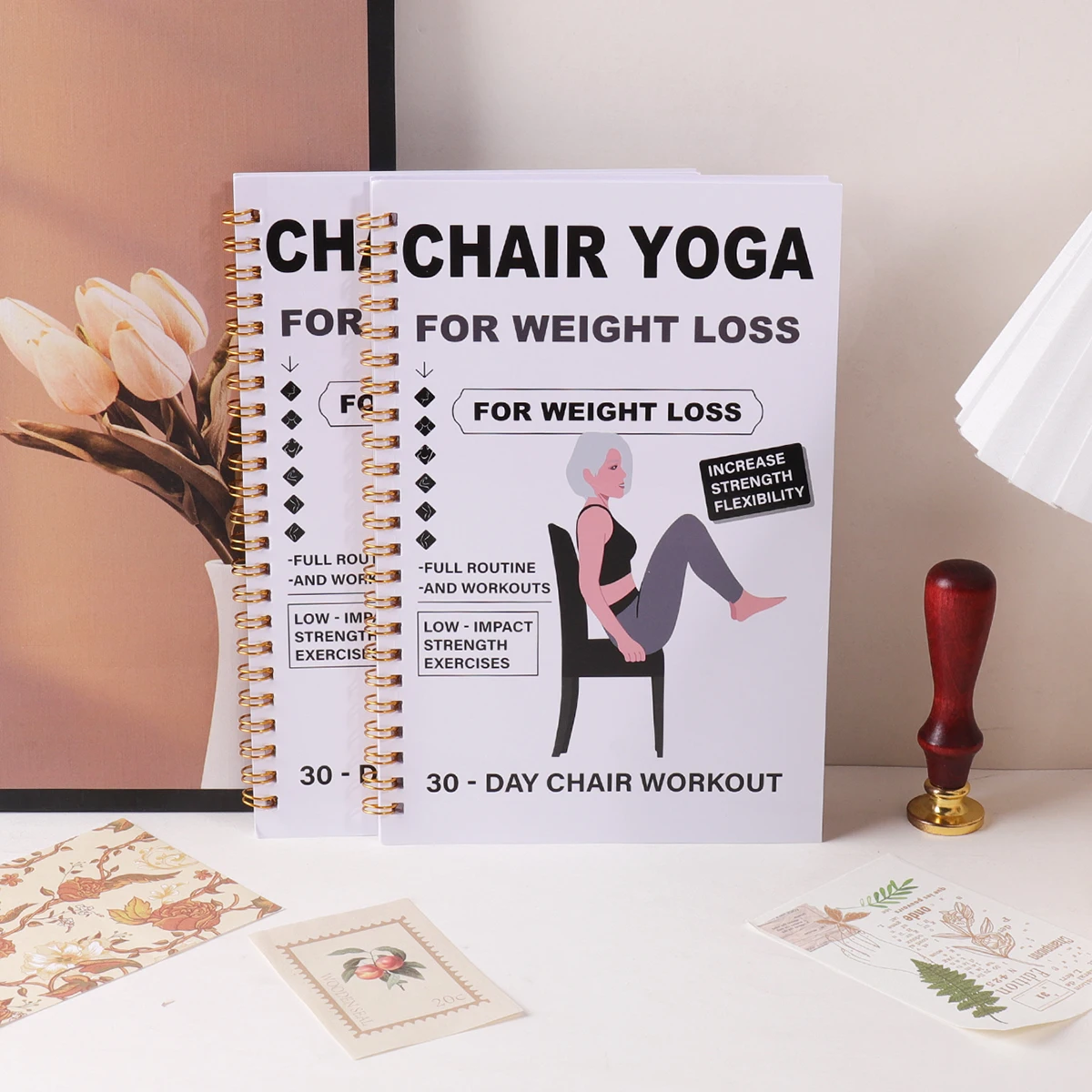 28-30 Day Chair Yoga Guide Weight Loss Muscle Strength Flexibility Beginner Seated Workout Book for Seniors & Adults