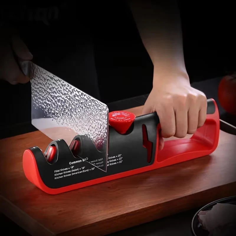 Kitchen Knife Sharpener Professional 4 Stage Sharpening Stone Diamond&Ceramic Adjustable Angle Sharpening System