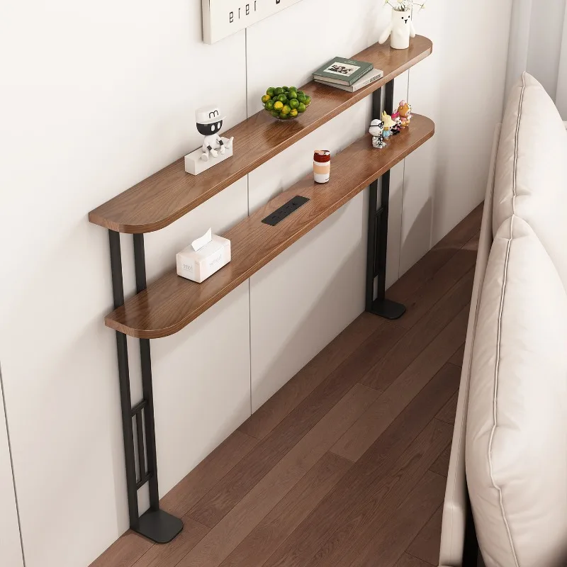 

Solid Wood Narrow Console Table Multifunctional Sofa Back Shelf Bedside Bookcase Gap Stand Living Room Entrance Long Tables