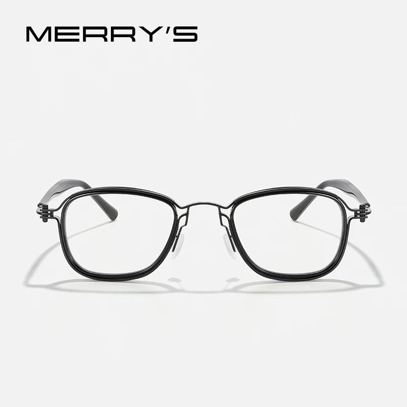 MERRYS DESIGN Retro Steampunk Glasses Frame For Men Women Luxury Titanium Alloy Eyewear Myopia Prescription Eyeglasses S2802