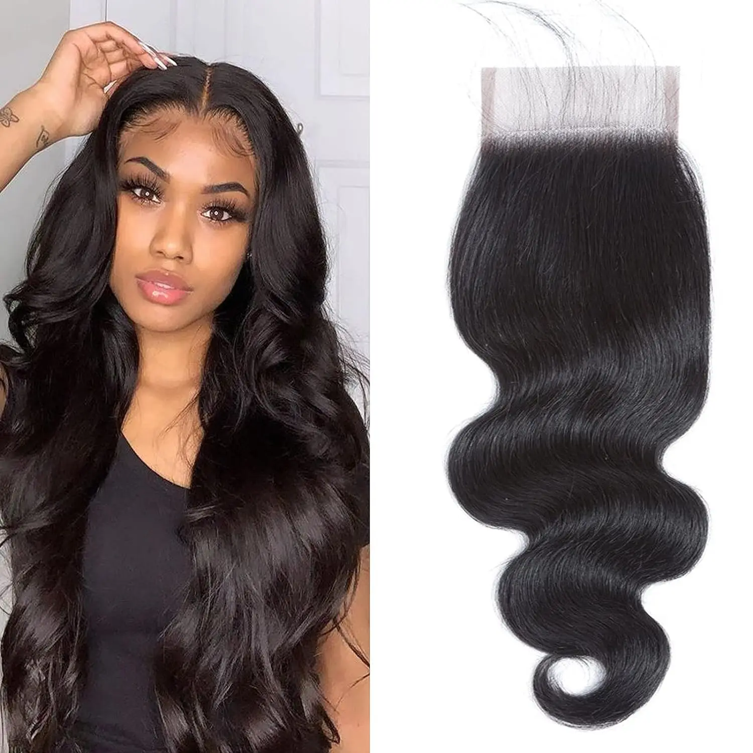 

5x5 Brazilian Human Hair Transparent Lace Body Wave Closure Hand Tied Human Hair Closures Free Part Hd Lace Closure Pre Plucked