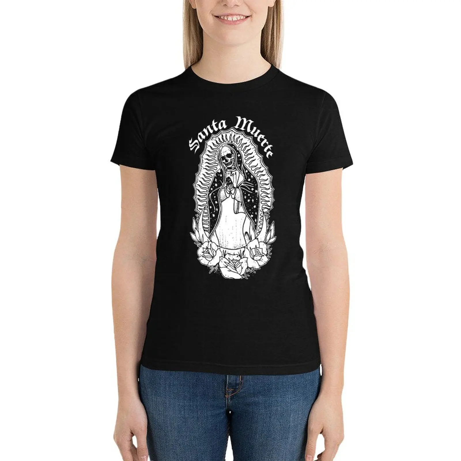 Santa Muerte - Saint Death T-Shirt Short sleeve tee korean fashion t shirts for Women