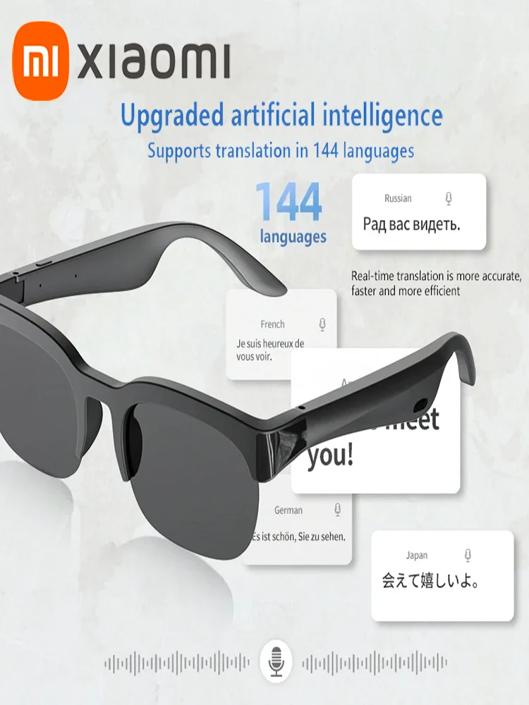 AliExpress MIJIA Xiaomi Ai Translation Xg89 Bluetooth Glasses Earphones Wireless 6.0 Stereo Bluetooth Earphones Cycling Sunglasses