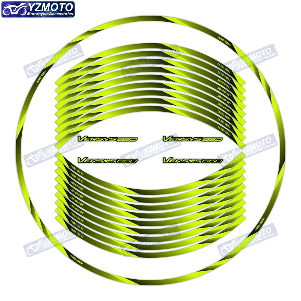 

For VERSYS 650 Motorcycle Racing 17 Inch Front And Rear Wheel Hub Sticker Waterproof Reflective Decorative Rim Stickers Decal