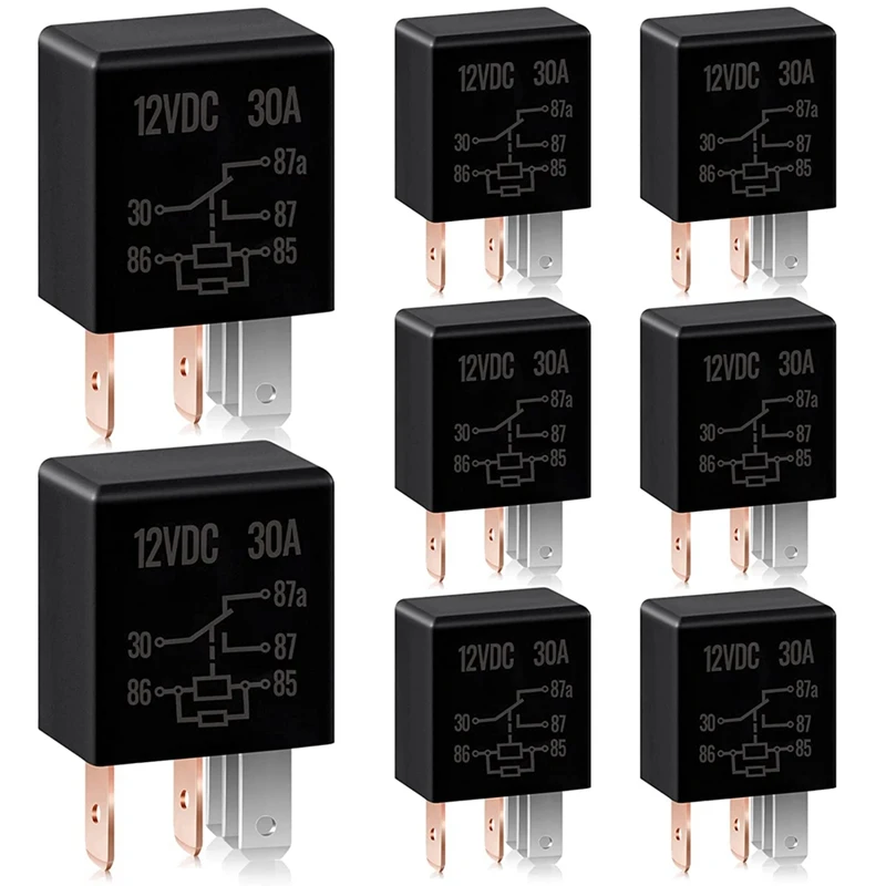 

5 Pin Relay 12V 30A Relay Multi Automotive Relay Car Heavy Duty Relay For Car Motor Replacement Accessories ,8 PCS