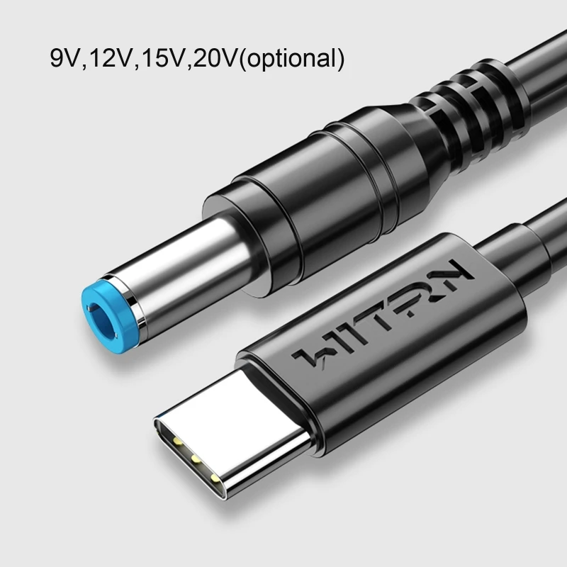 USB↔タイプC 各種 コード 594A USB C/Type-C PD から 12V 15V 20V 5.5x2.5mm 変換ケーブル電源