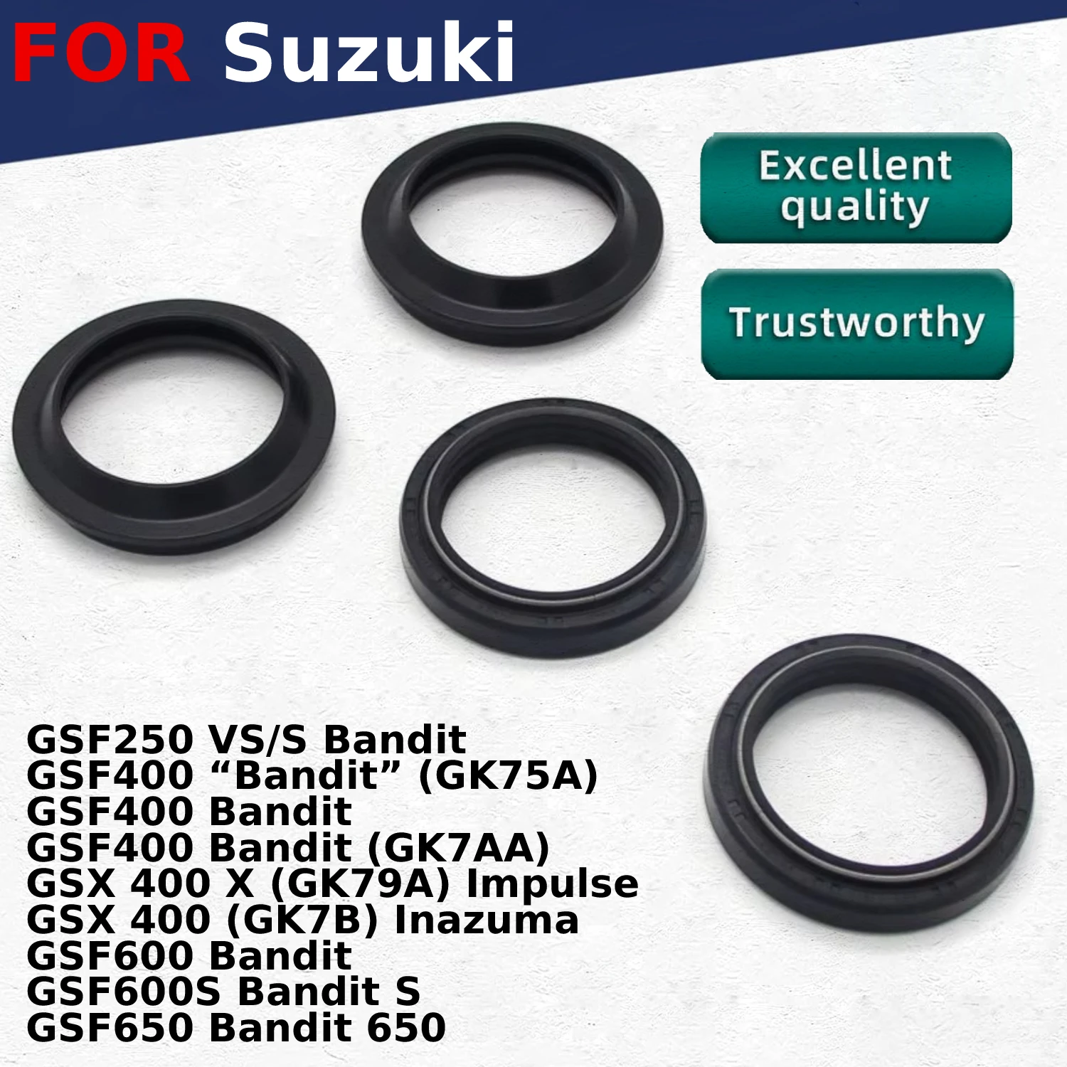 

Motorcycle Oil Seal Front Fork Absorber Dust Seals For Suzuki GSF250 GSF400 GSX 400 X GSF600 GSF600S Bandit 650 S GK75A GK79A