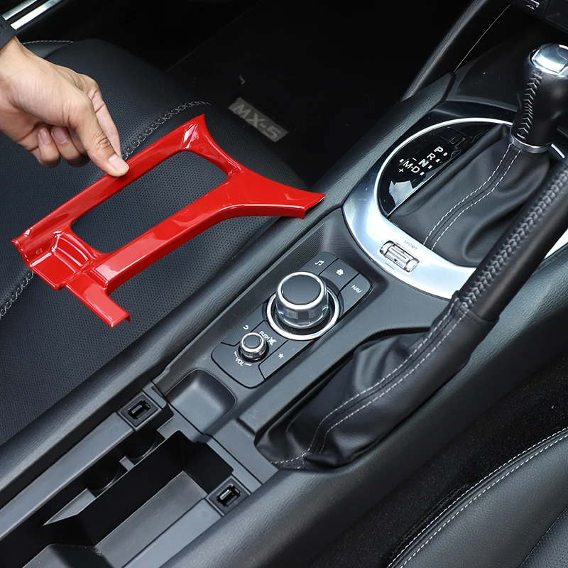 

ABS carbon fiber pattern Central control gear panel frame cover For Mazda MX-5 ND/Fiat 124/Abarth124 2016+ Car accessories