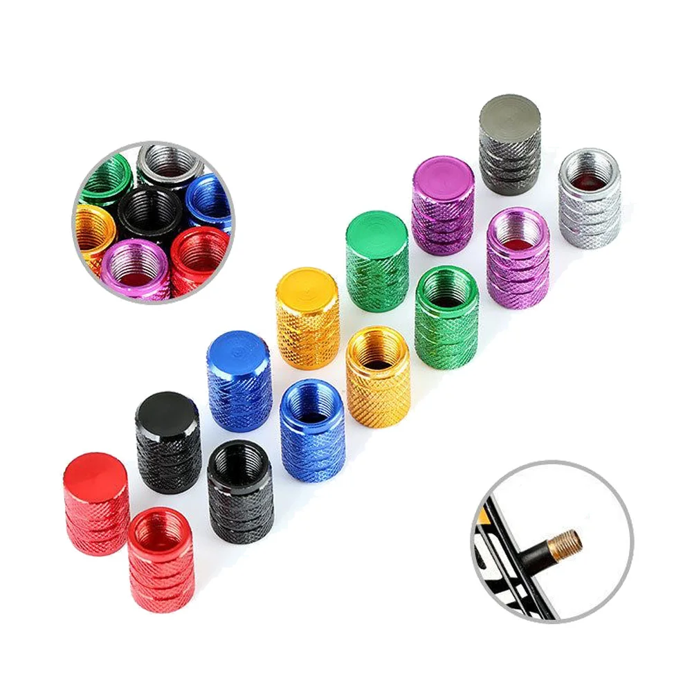 Aluminum Alloy Tire Stem Valve Caps Aluminium Dustproof Caps Tire Wheel Stem Air Valve Caps for car Motorcycles Trucks Bikes