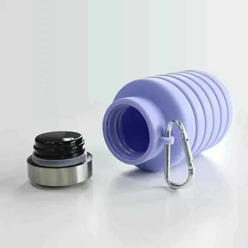 Collapsible Water Bottle, Reuseable BPA Free Silicone Foldable Bottles Portable Hiking Cup For Outdoor Mountaineering Tours view 3