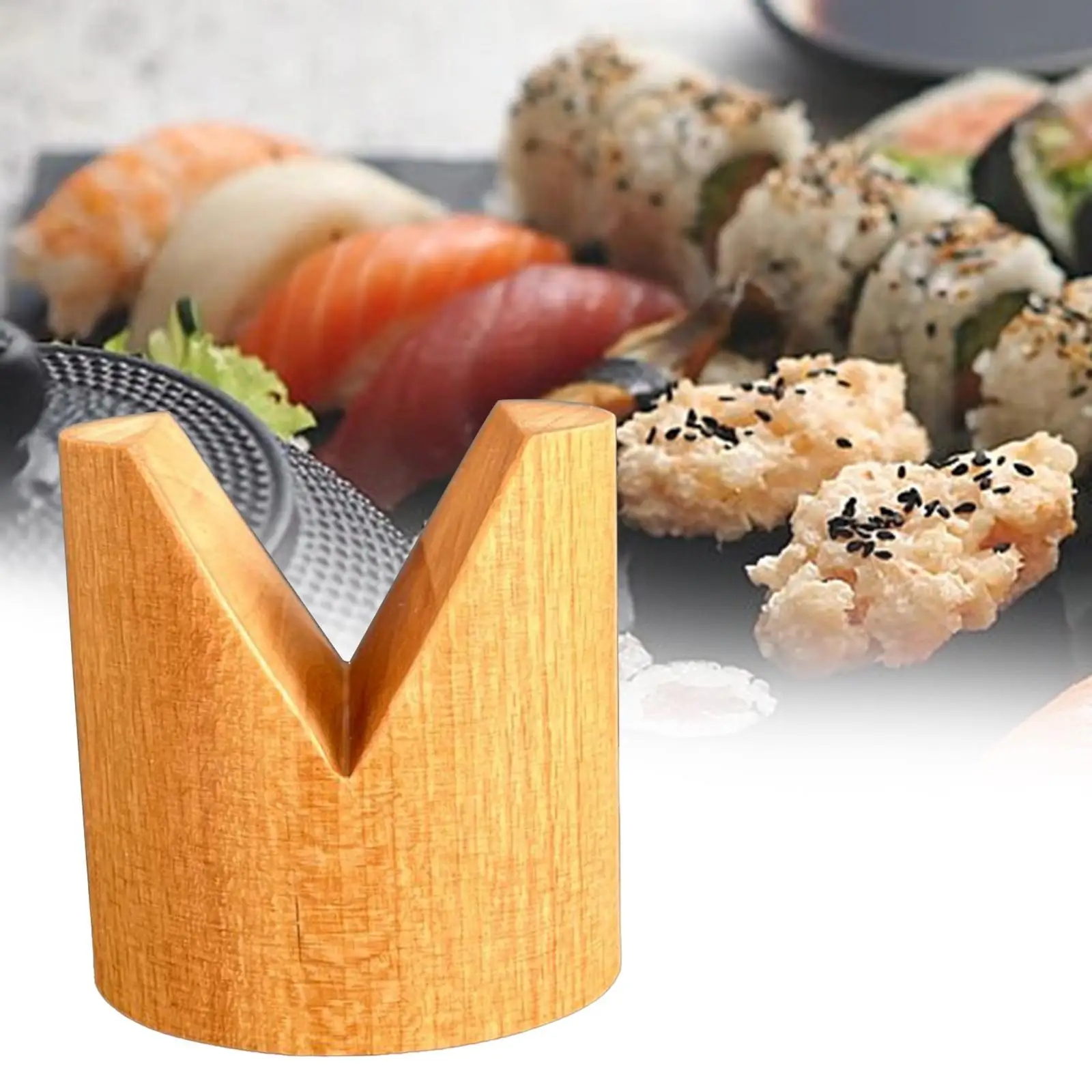 Wooden Sushi Holder Taco Rack Serving Dish Multifunction Sushi Roll Display Rack V Shaped Taco Stand for Holiday Gatherings