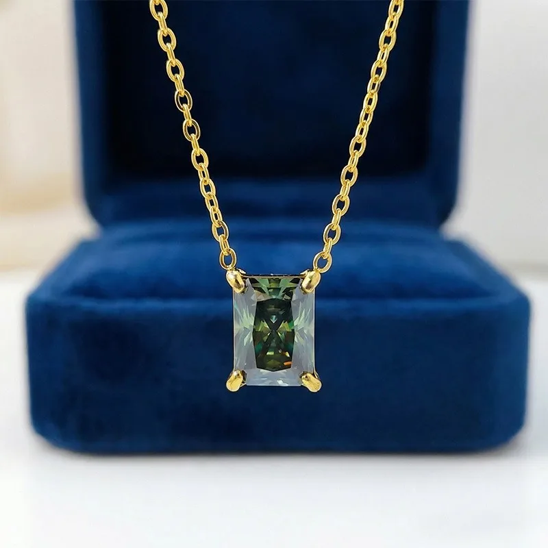 

1 шт. колье из нержавеющей стали с синтетическим муассанитом 2 карата, модное и очаровательное, универсальный стиль, подходит для различных нарядов