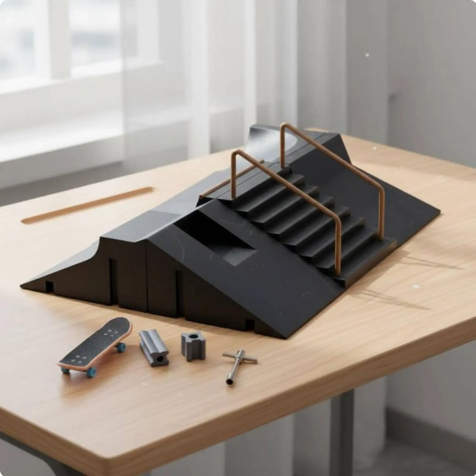 6 in 1 Finger Skateboard Ramp Set Includes 3 Fingerboards Fingerboard Fingerboard Park Kit Alloy Components Miniature Skating