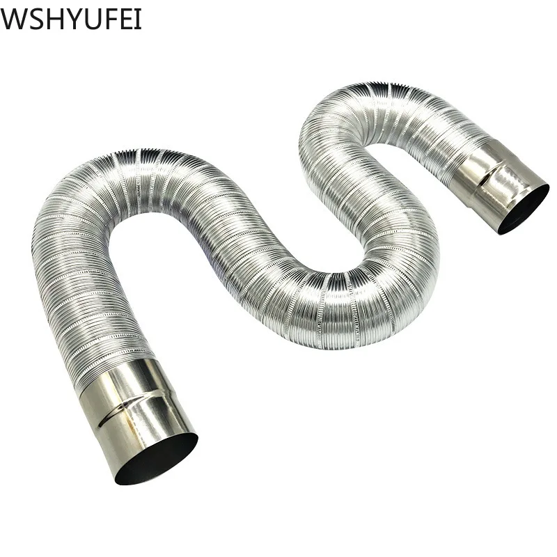 aluminum Fireproof gas water heater stainless steel 60-150mm strong universal exhaust Car intake  pipe extension tube length