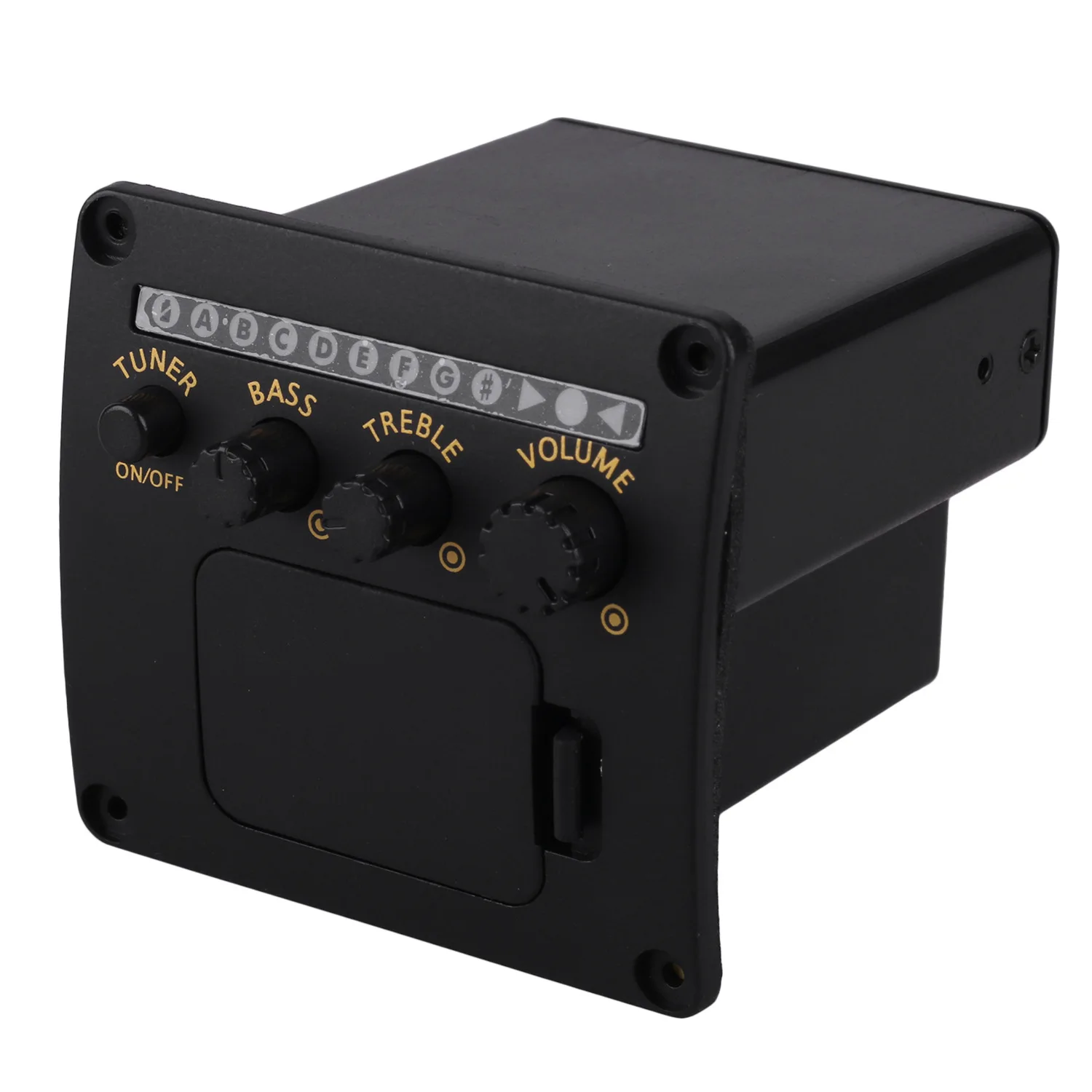 Acoustic Classical Folk Guitar Piezo Pickup 2-Segment EQ Preamp Equalizer Built-in Tuner Volume Control for DIY Installation
