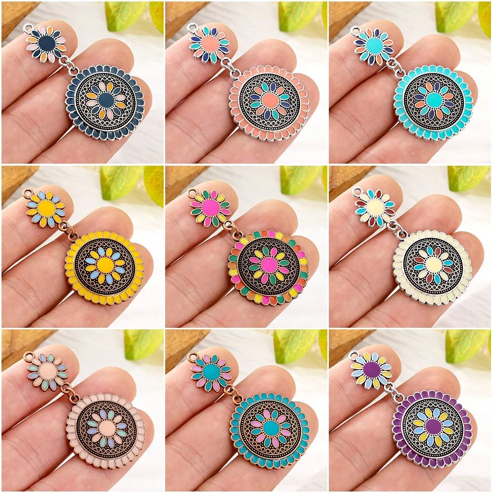 2026 New Arrival Bohemia Enameling Pendants for Women Earrings Necklaces Pendants Charms Jewelry Making DIY Jewelry Accessories image 5