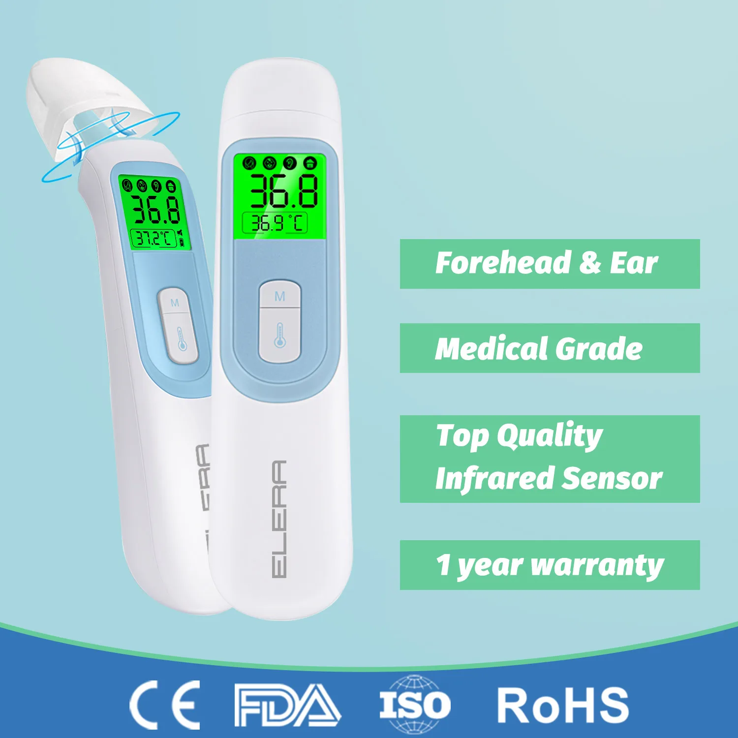 Baby Forehead Ear Infrared Thermometer Digital LCD Body Measurement Kids Adult Fever IR Children Non-Contact Termometro