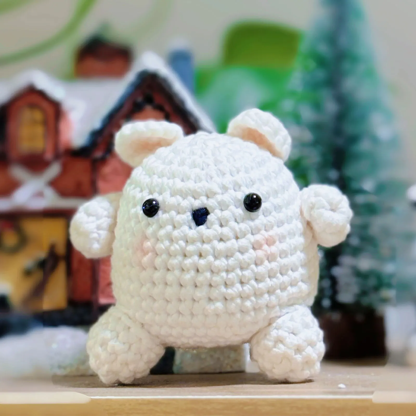 White bear Crochet Kit for Beginners, Crochet Kit Step-by-Step Video Tutorials, Crochet Starter Kit Learn to Crochet Kits