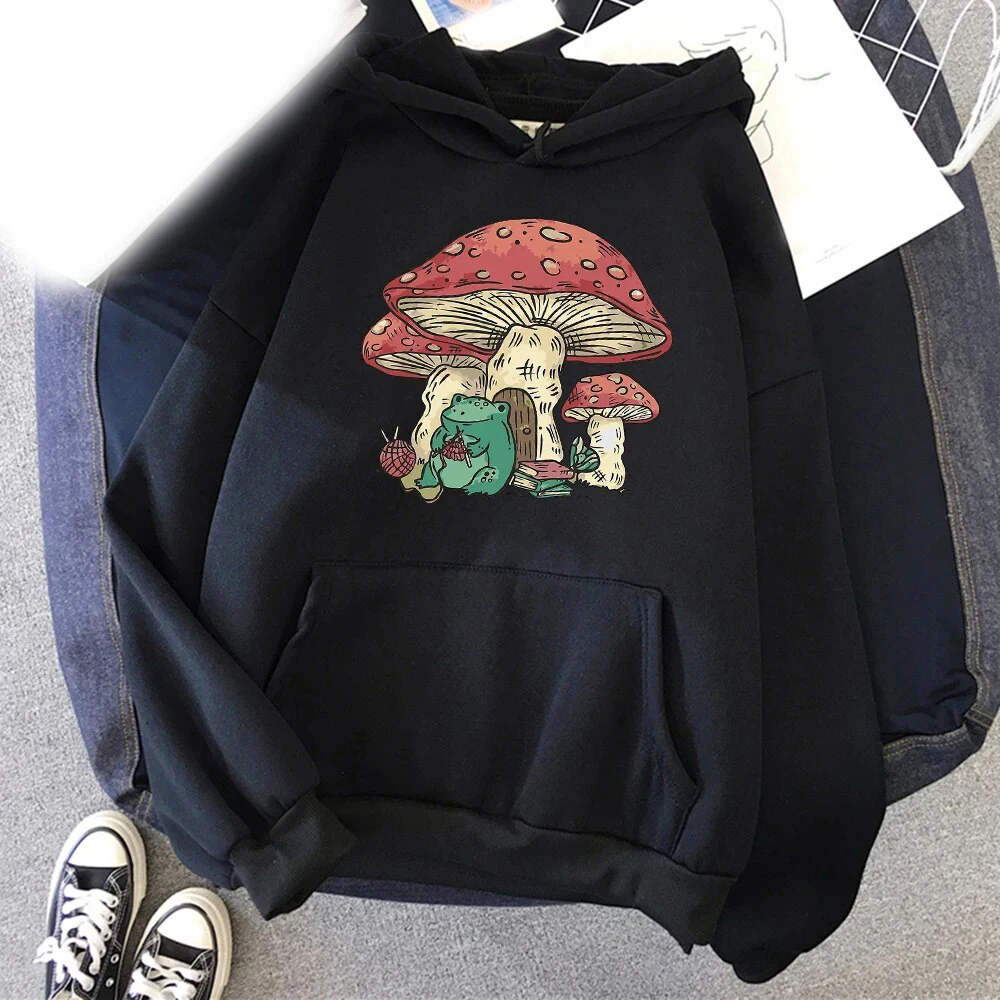 

Cute Mushroom Frog Printed Hoodies Men Woman Fashion Casual Y2K Hoodie Hooded Sweatshirts Pullovers Unisex Tracksuits Clothing