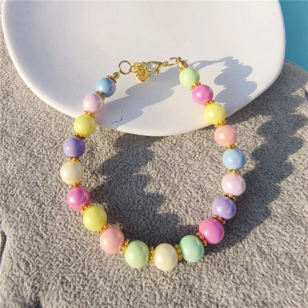 Fashion Colorful Pearl Pet Cat Collar Pearl Kitty Necklace Cat Gift Pet Festival Accessories Dog Collars Chain Cat Accessories