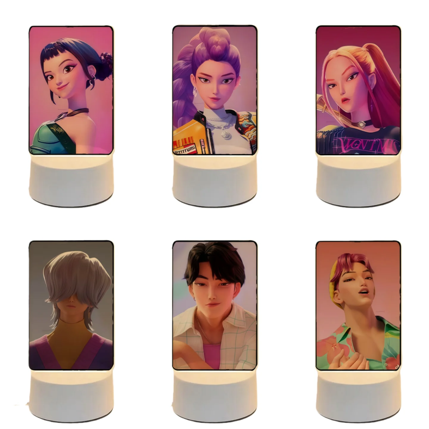 KPop K-POP Demon Hunters Kawaii Zoe Mira Rumi Saja Boys Superstar Monochrome Light Remote Control 16 Color Light Night Light