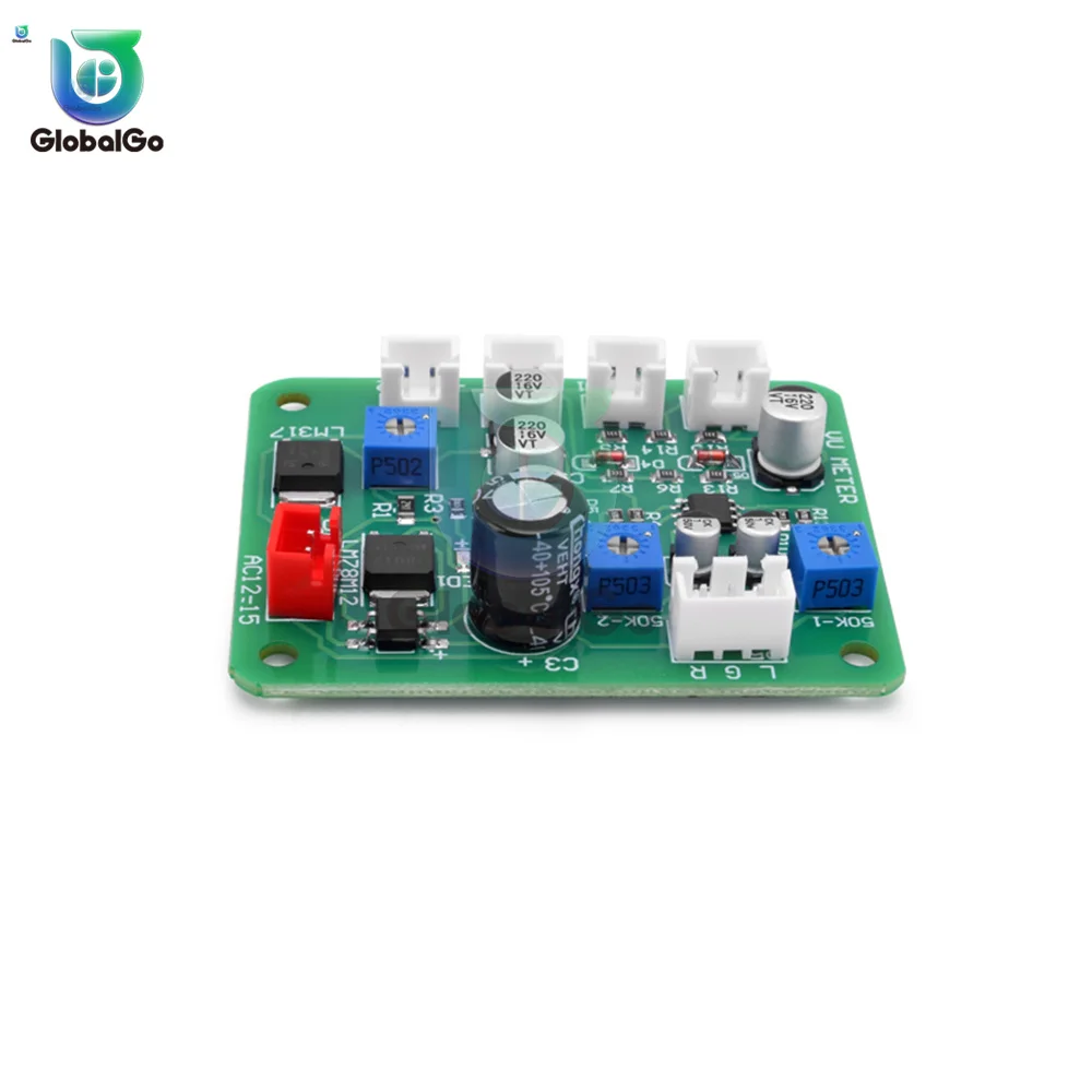 VU Meter Driver Board DB Level Meter Power Amplifier Meter Driver Board with Dual Meters AC/DC12-15V