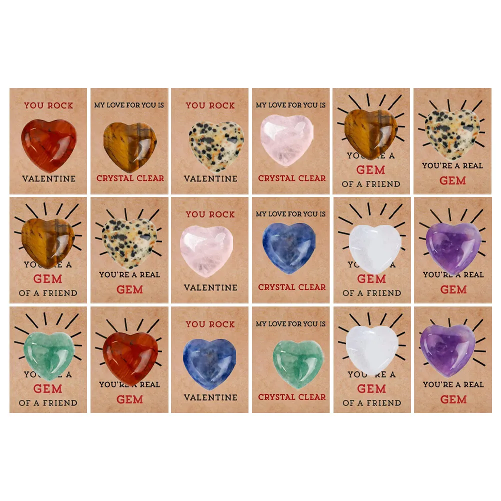 

1Set Valentines Day Cards Heart Crystals Classroom Exchange Card Party Favors Bulk Prizes Valentine Greeting Cards