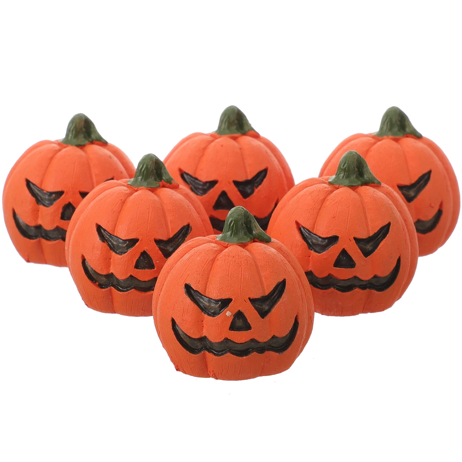 

6pcs Mini Halloween Pumpkin Decorations for Fish Tank Home Desktop Resin naments Bright Scene Layout Prop